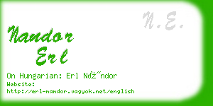 nandor erl business card